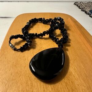 Elegant Black Beaded Necklace